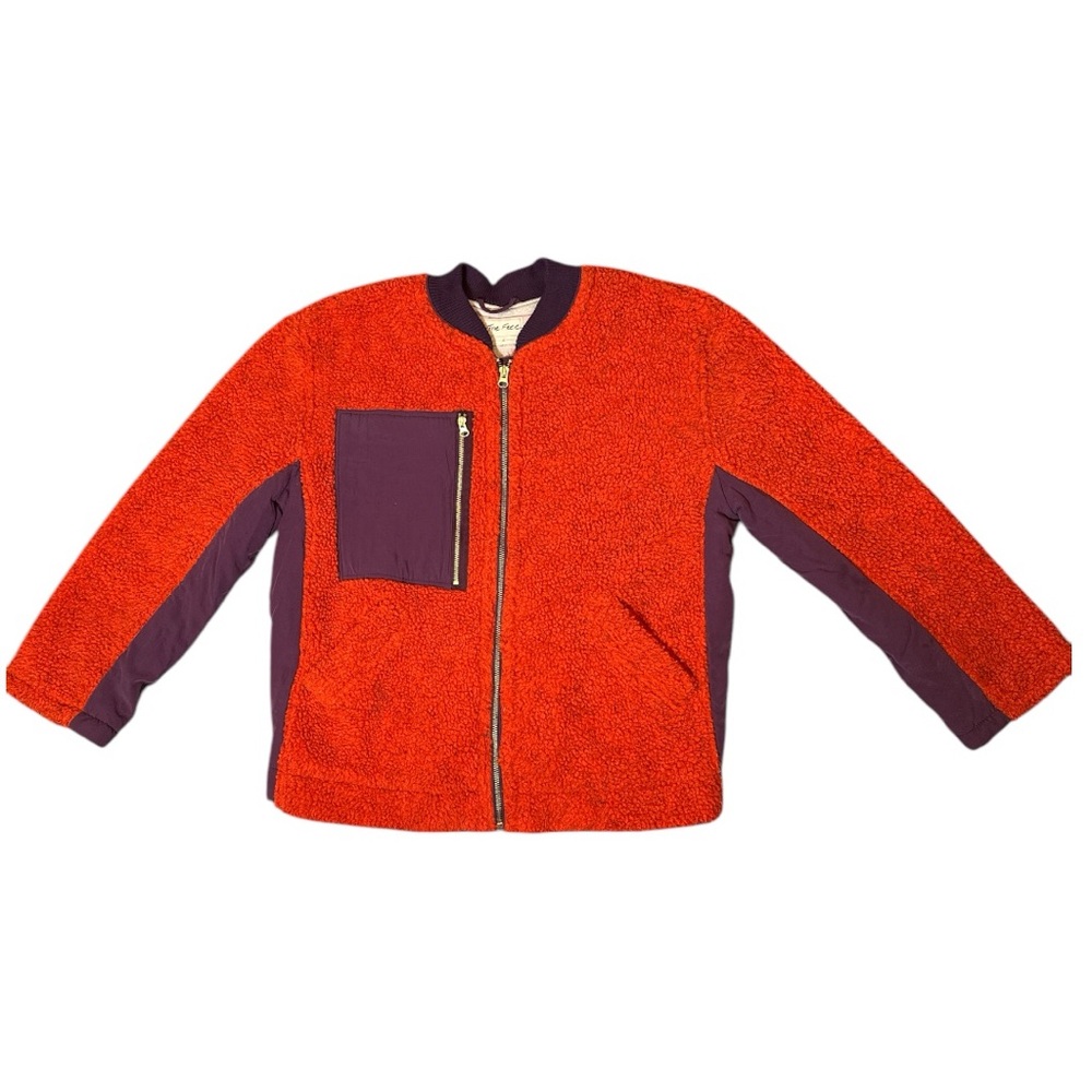We The Free Rivington Sherpa Teddy Jacket Color-Block Design EUC - Picture 8 of 11